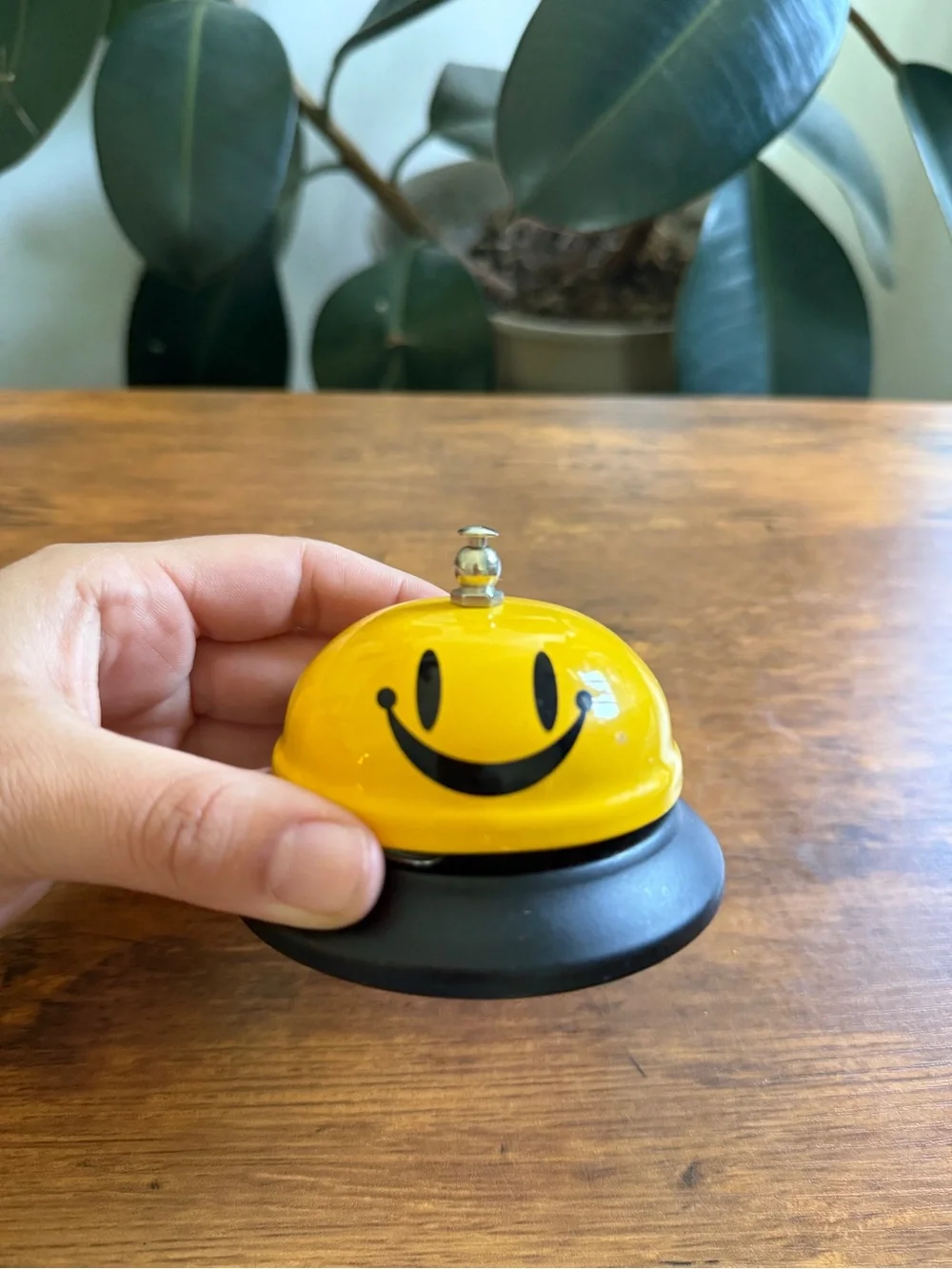 Smiley Service Bell - Yellow Party Desk Bell